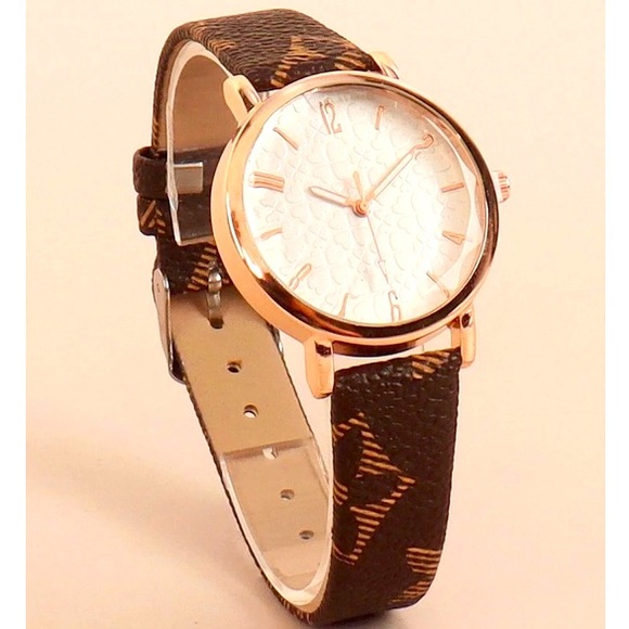 Brown and Rose Gold Watch - Picture 1 of 6